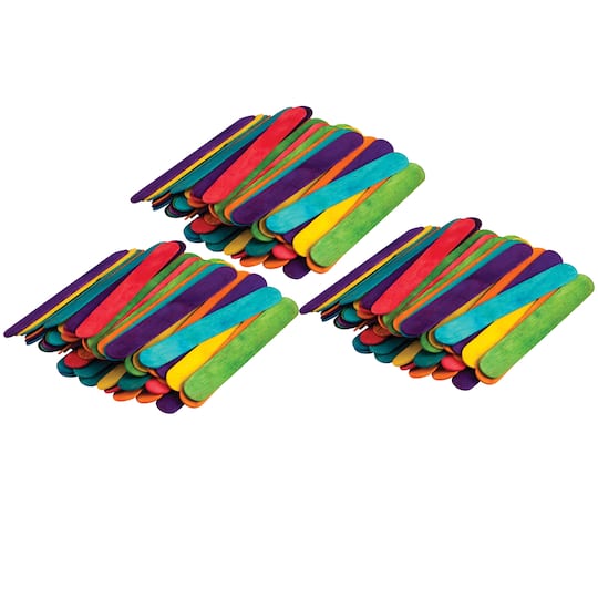 Teacher Created Resources STEM Basics Assorted Jumbo Craft Sticks, 3 packs of 200